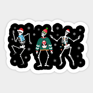 Dancing Skeletons Christmas Sticker